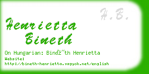 henrietta bineth business card